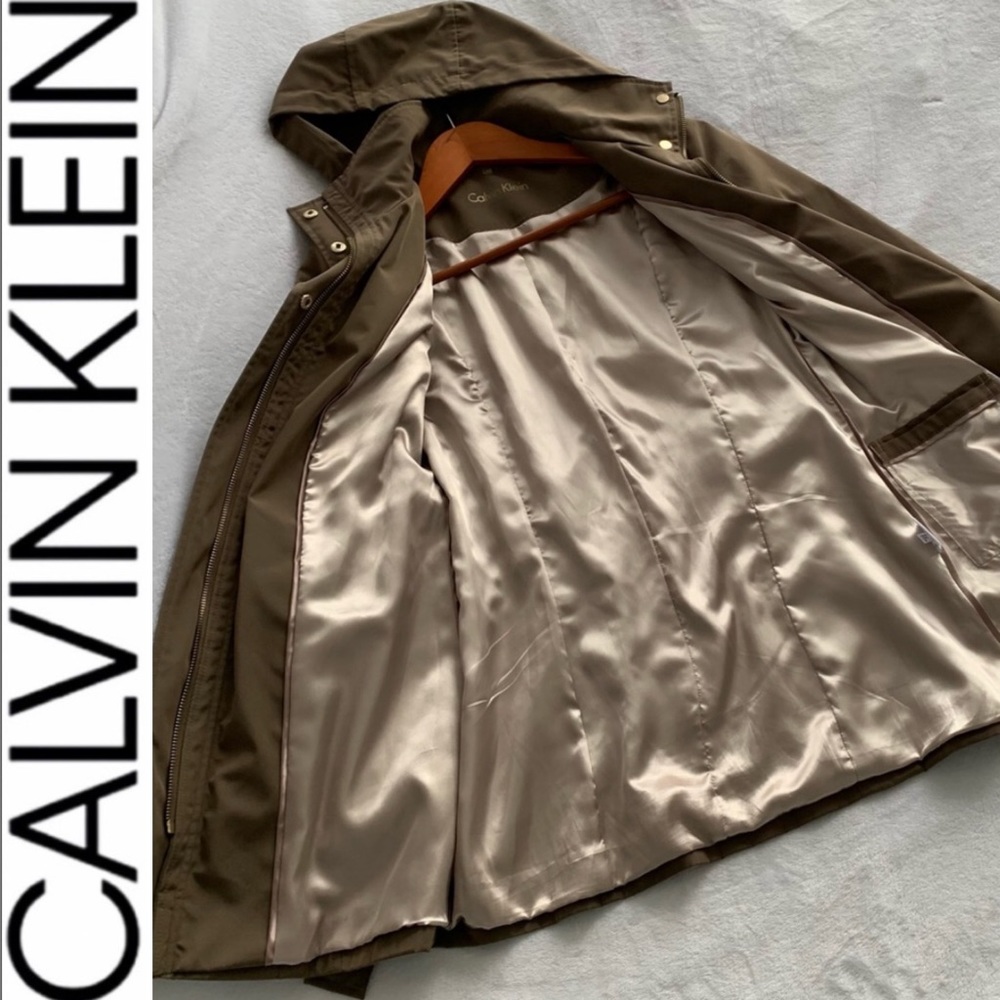 ⚡️⛈HP!🔥CALVIN KLEIN TRENCH COAT NEW WO TAGS W DETACHABLE HOOD NWOT⛈⚡️